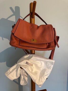 SMAAK Amsterdam-Leather Top-Handle Shoulder Bag in Rust